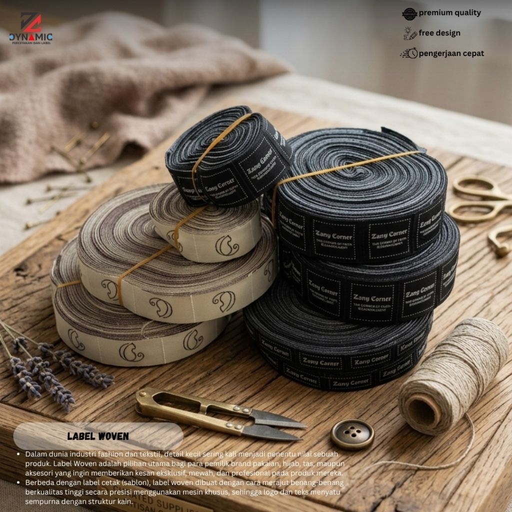 WOVEN BORDIR,Label Baju,Label Pakaian,Aksesoris,Label Rajut,Label Bordir