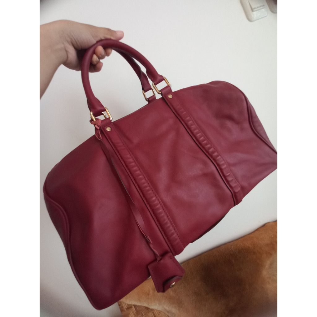 EMBOSS SPEEDY MAROON CALFSKIN LEATHER