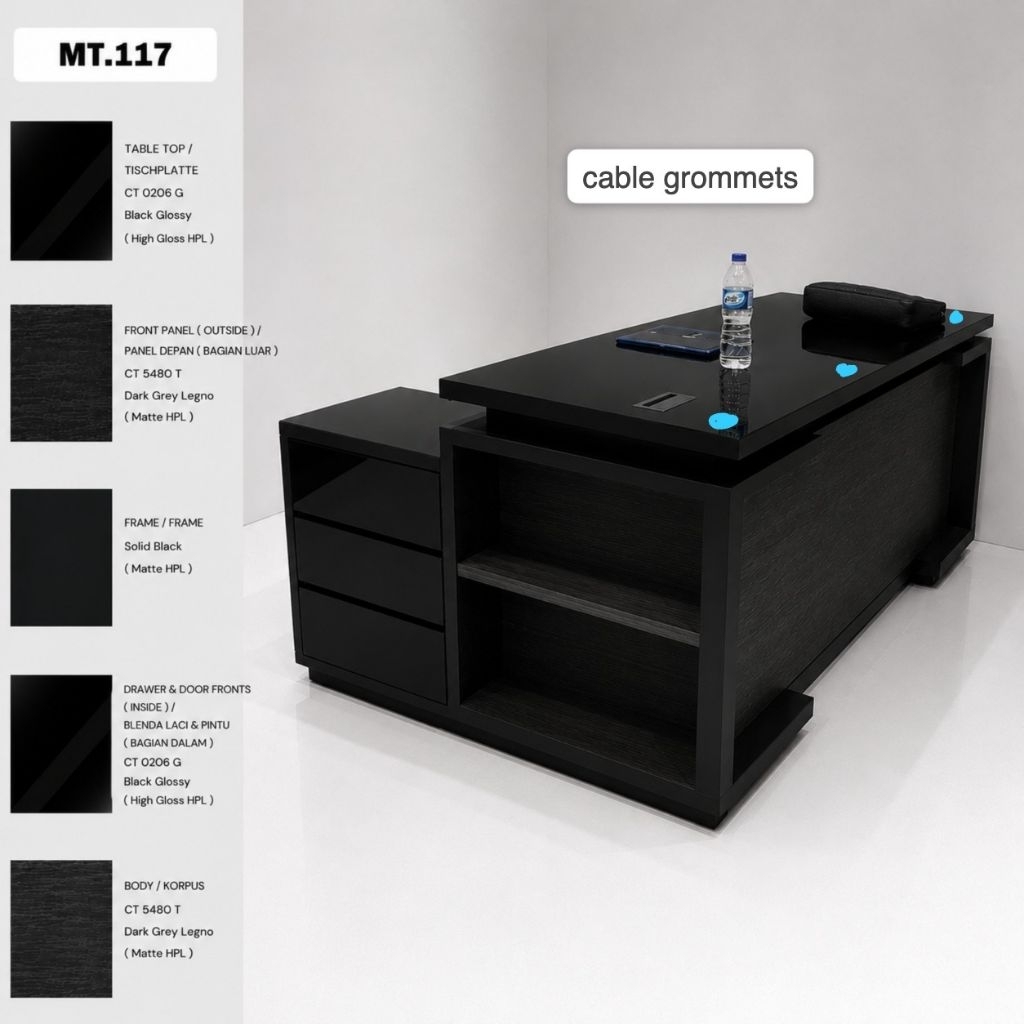 meja direktur, meja direktur minimalis, meja direktur minimalis custom, meja kantor, meja kantor min