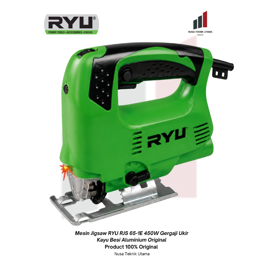 Mesin Jigsaw RYU RJS 65-1E 450W Gergaji Ukir Kayu Besi Aluminium Original