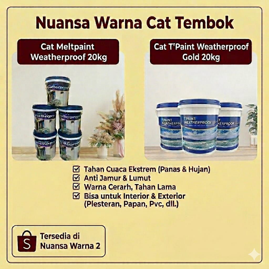PROMO - Cat Tembok T'Paint Weatherproof 20 Kg ( Original 100% )
