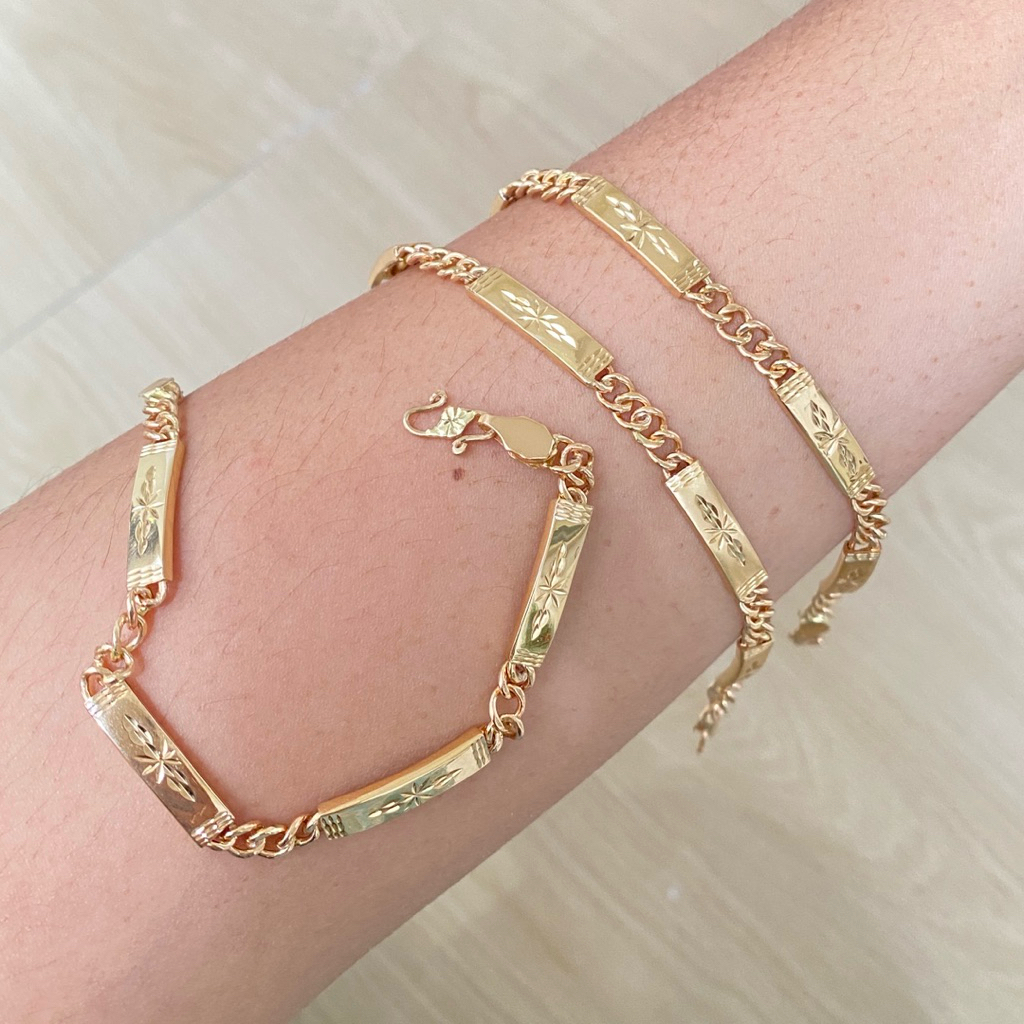 GELANG DEWASA RANTAI PLAT-SWASA LAPIS EMAS