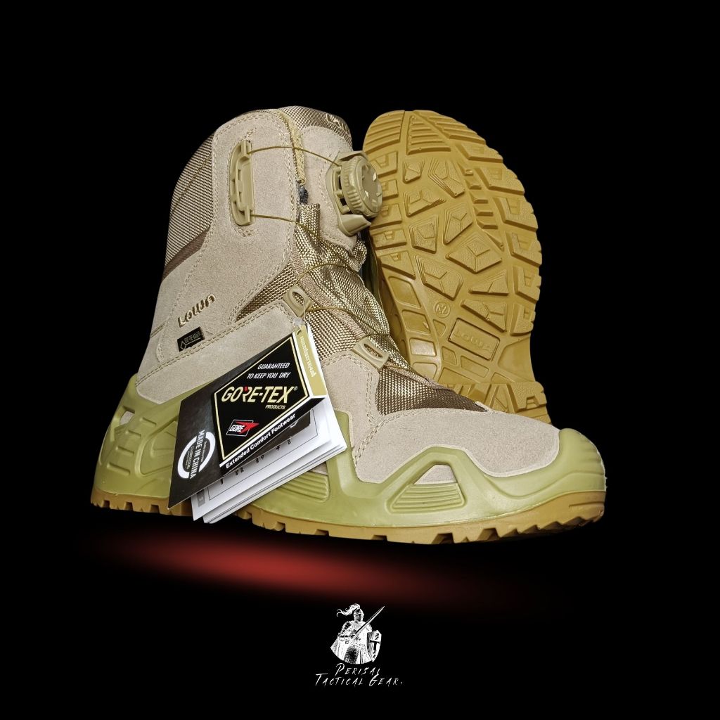 Sepatu lowa lowchin 8 inch PDL CREAM TALI PUTAR