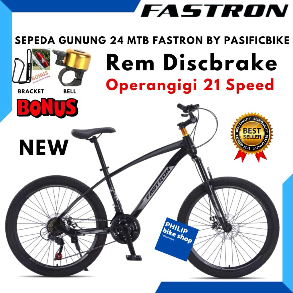 Sepeda Gunung MTB 24 26 Fastron F260 DK Rem Di