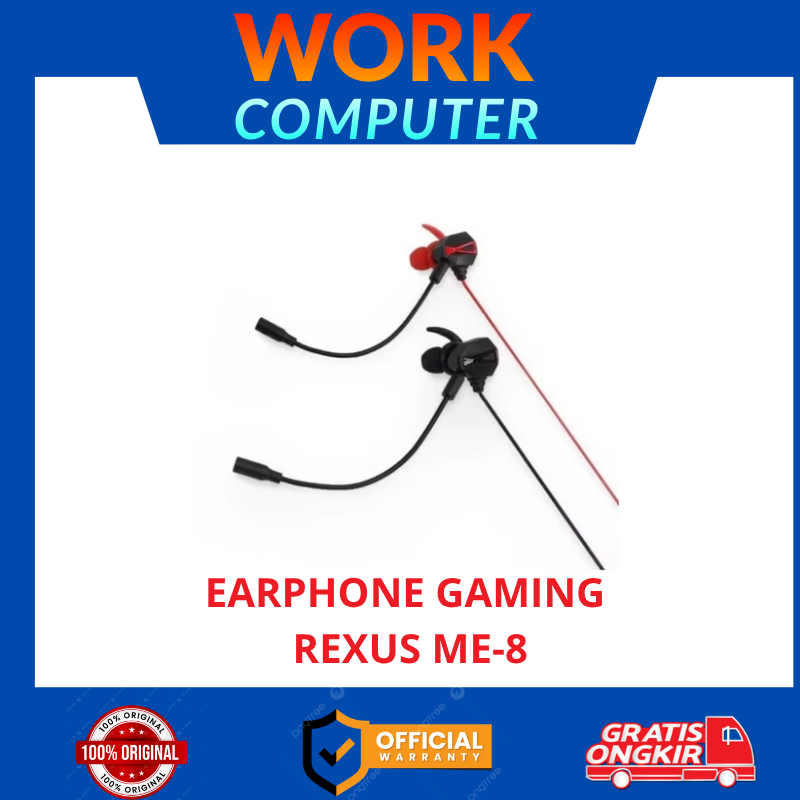 EARPHONE REXUS ME8 JACK AUDIO 3.5mm