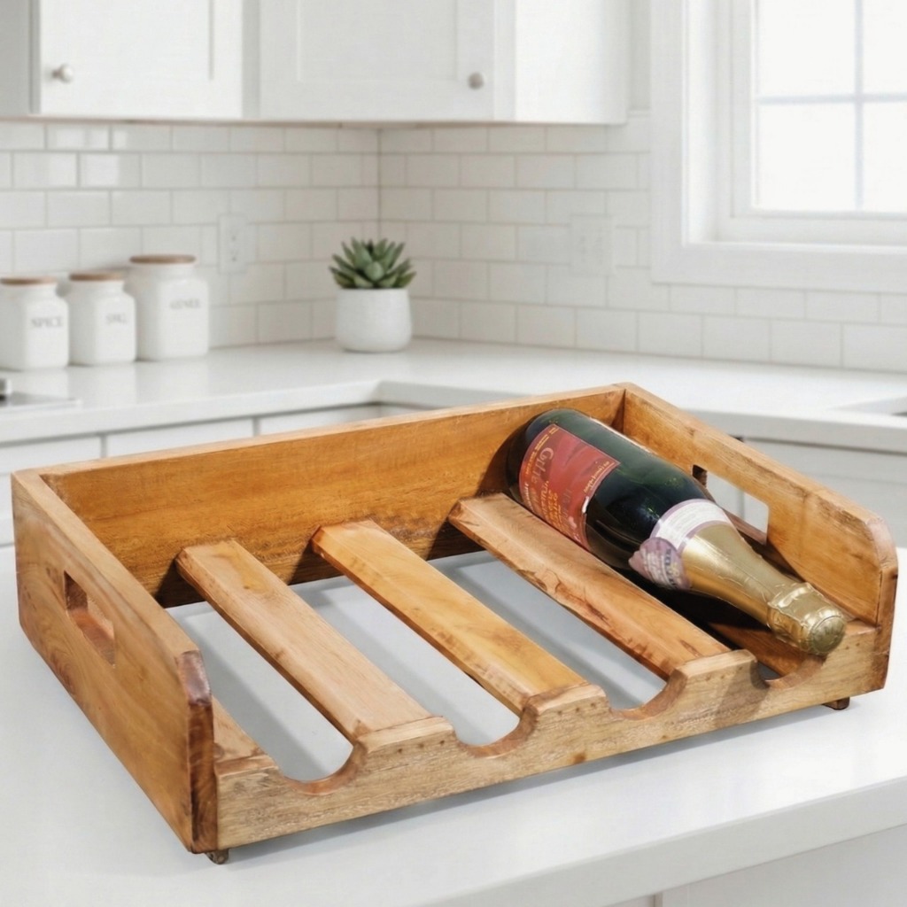 Rak Botol Wine Kayu Model Minimalis