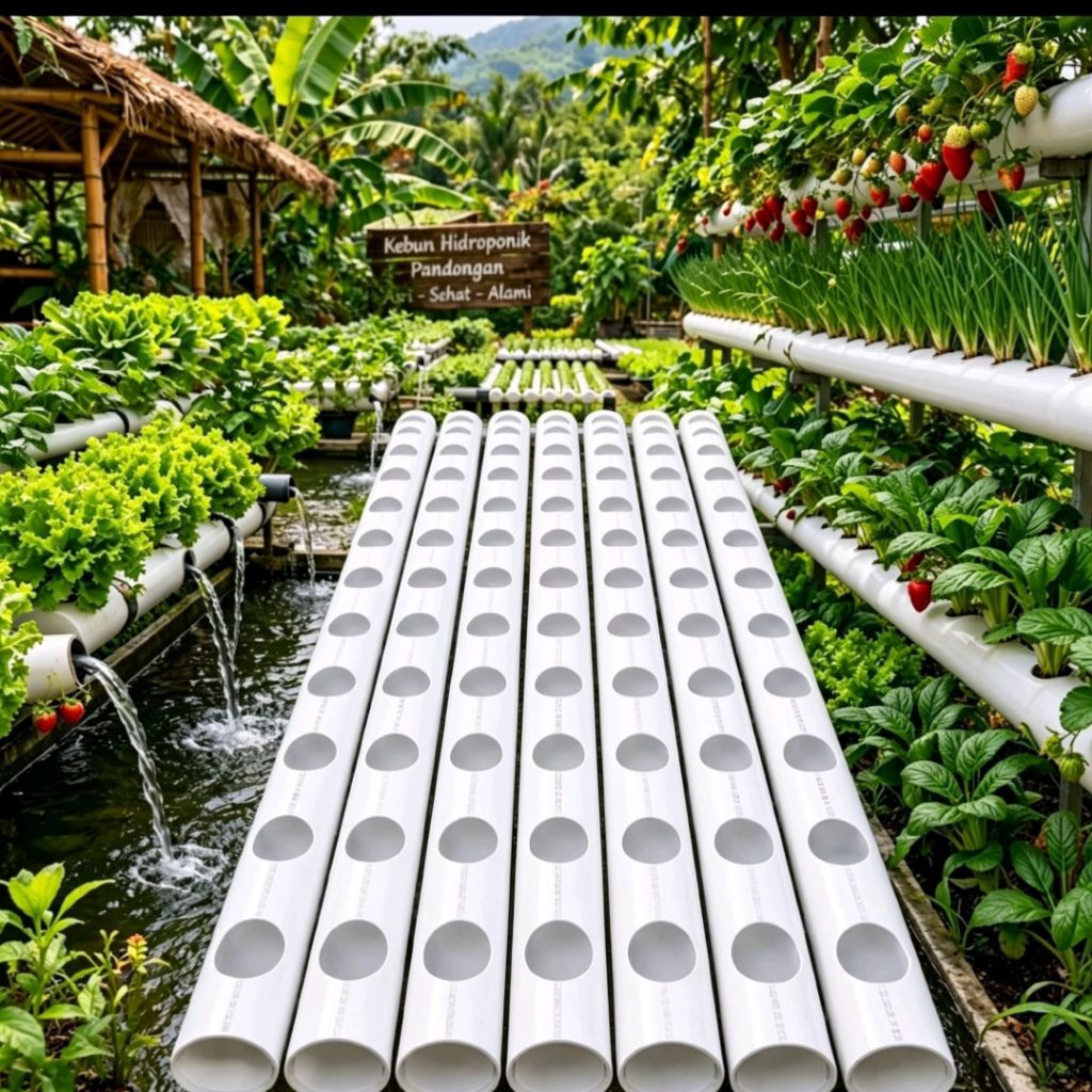 pipa paralon hidroponik pot tower vertikal pot bunga pot hidroponik panjang sampai 2m pipa 2.5in