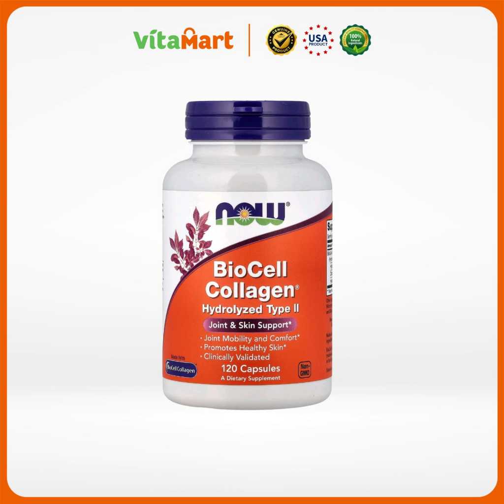 Now BioCell Collagen Hydrolyzed Type II, 120 Capsules