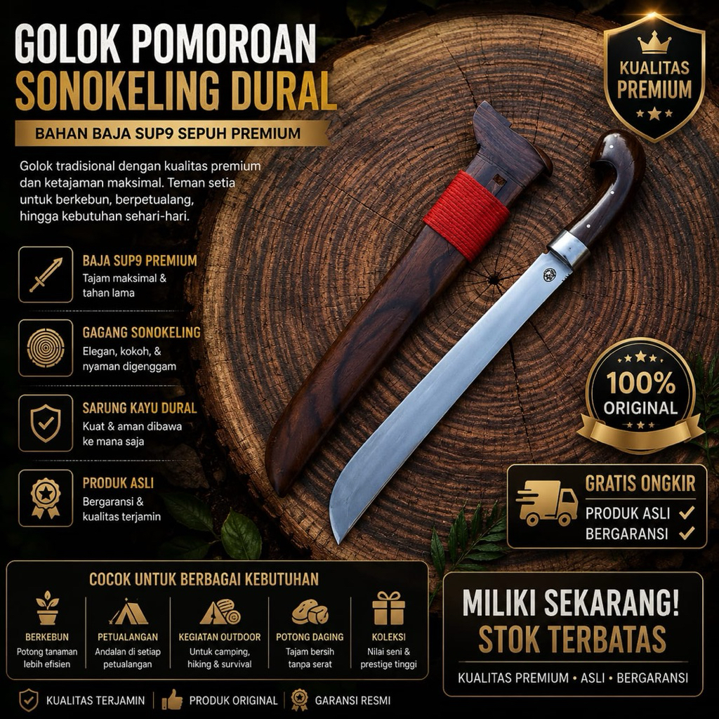 GoIok Serbaguna Pamoroan Sonokeling Dural Baja Sup9 Sepuh Super Premium Quality
