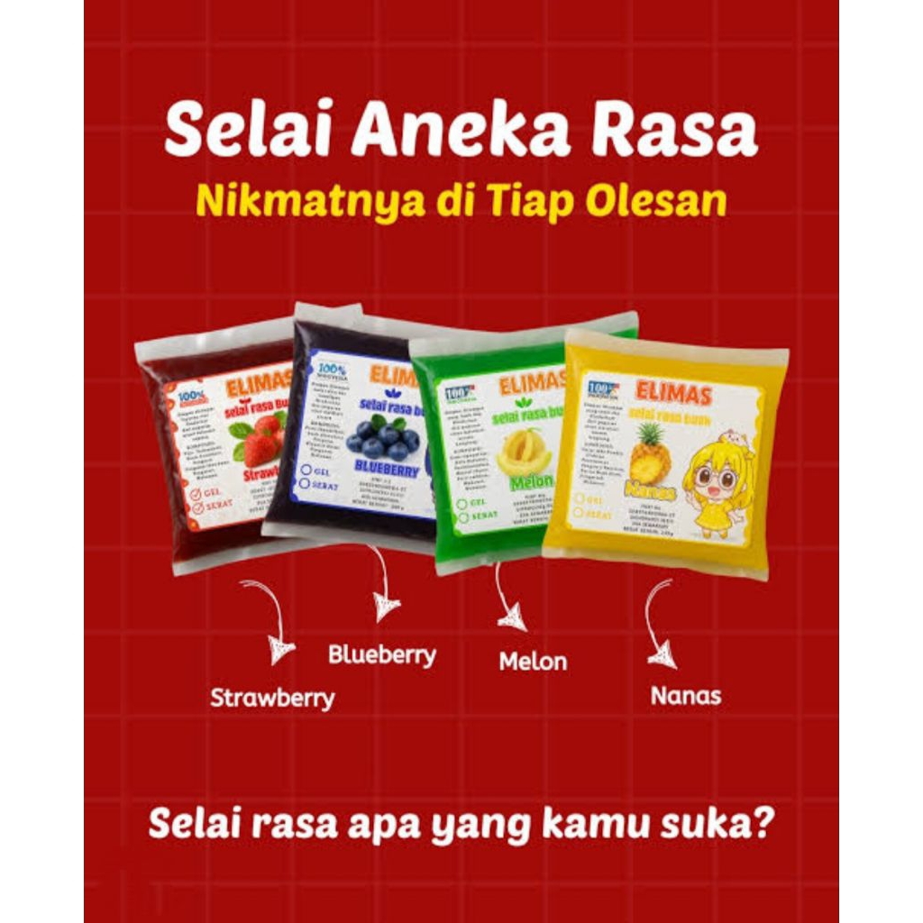 250 gr Elimas Selai Serat Strawberry