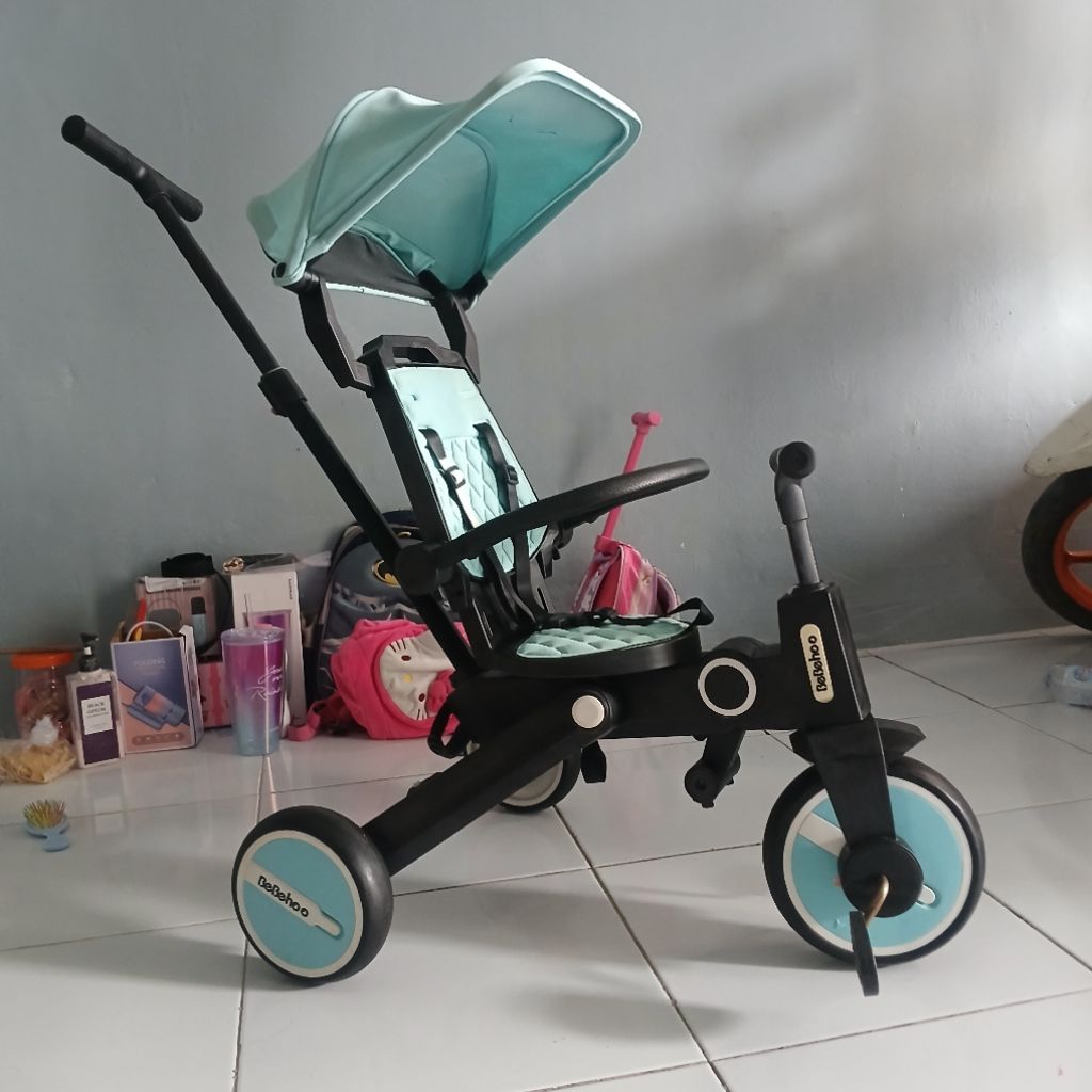 preloved sepedah bebehoo gen 2 7 in 1 cabin size, sepedah stroller lipat