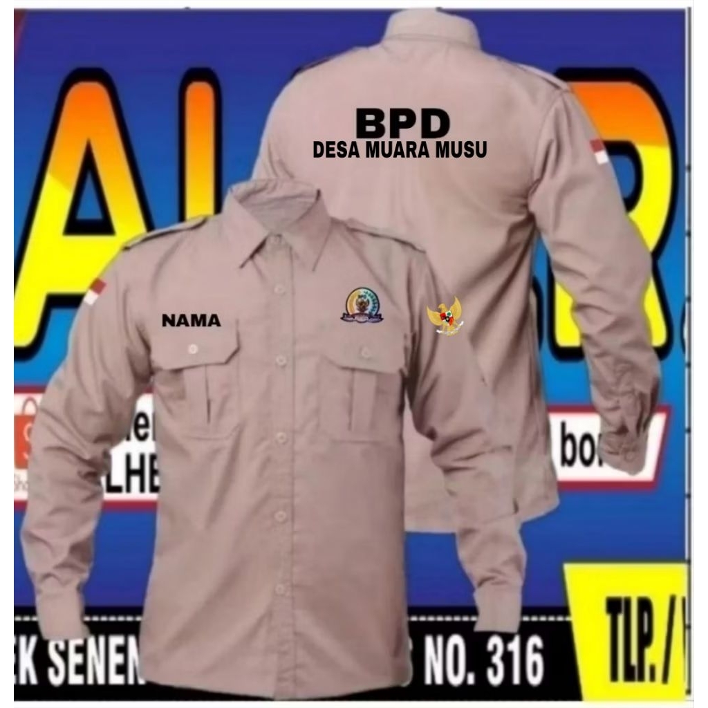 ready stok bordir Kemeja BPD baju BPD seragam BPD Pdh BPD kemeja kerja BPD baju kerja BPD kemeja bad