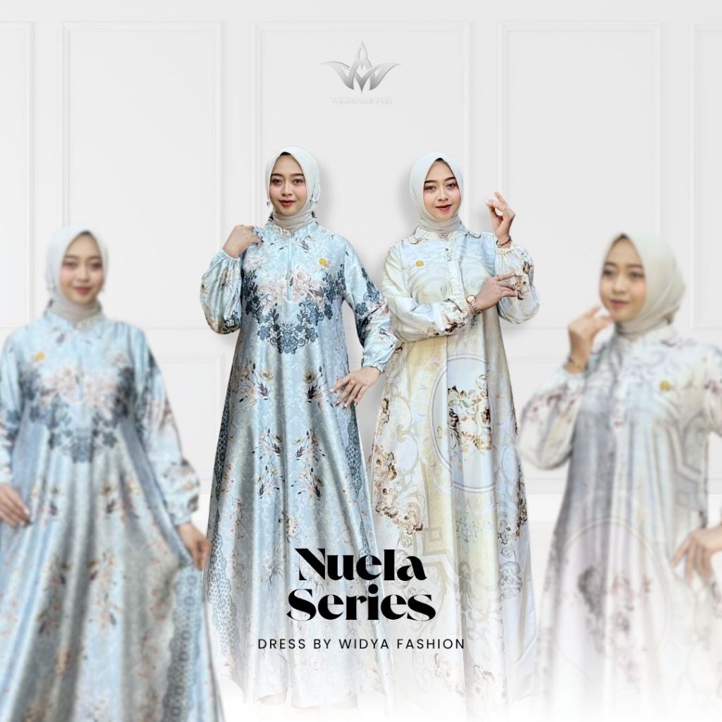 Gamis Wanita Premium - Gamis Motif Bunga - Nuela Series Armany Silk Premium By Widya Fashion.ID