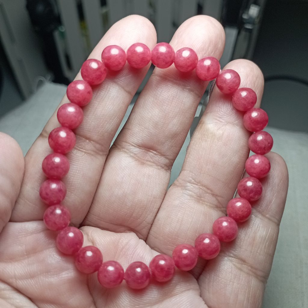 Natural Gelang Ruby/ Ruby Bracelet / Gelang Batu / Gelang Kristal