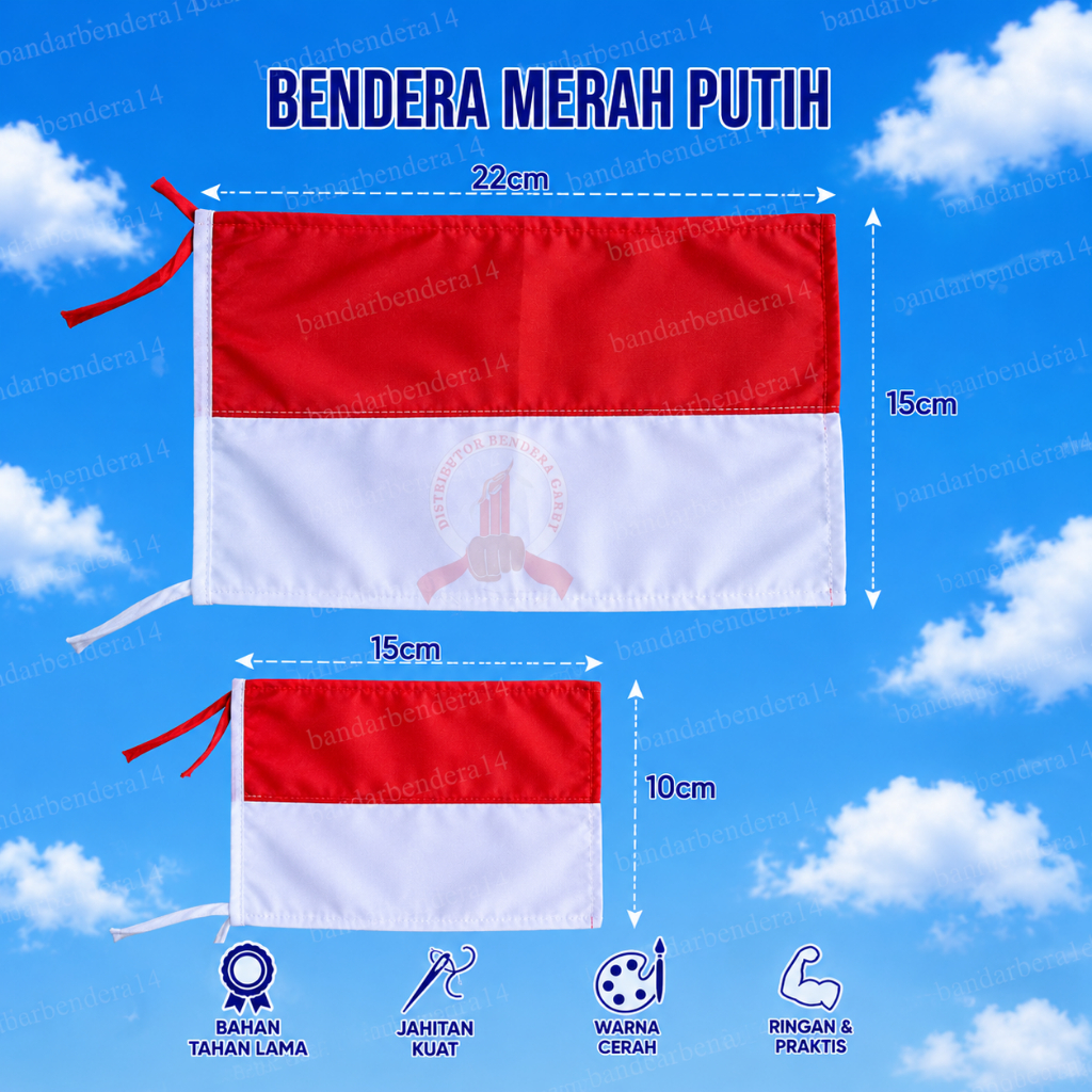 bendera kecil merah putih 15cm x 10cm