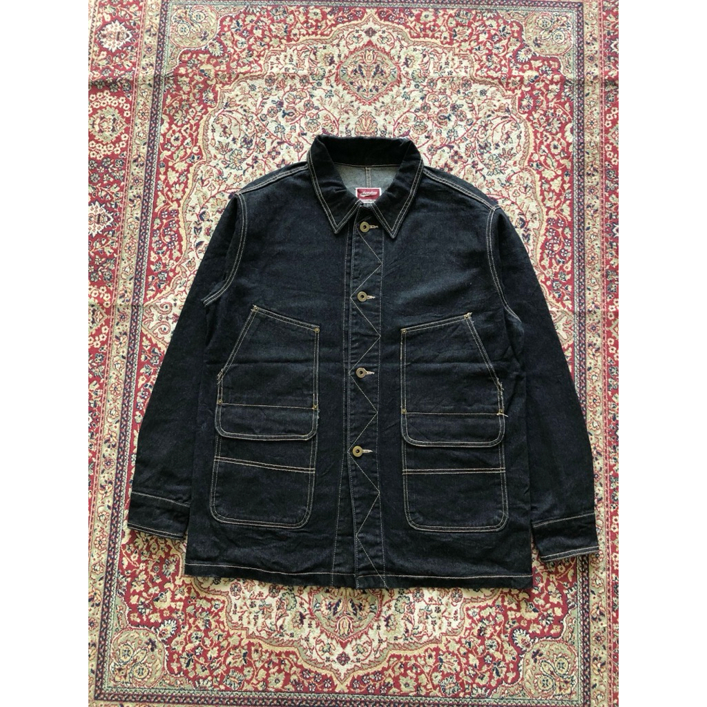 Edisonstore chore coat denim jacket  Vintage  chore jacket Vintage denim jacket i556