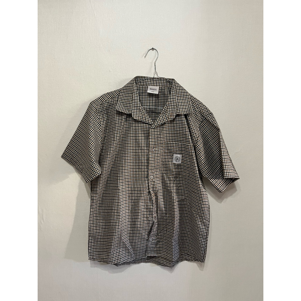 Shinning Bright Plaid Collar Shirt Brown