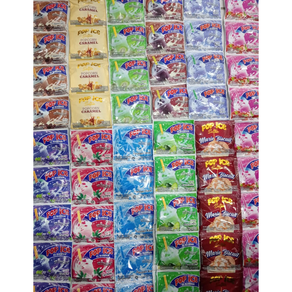 1 dus POP ICE BLENDER VARIAN RASA 1 DUS ISI 25RENTENG 1 RENTENG ISI 10PCS