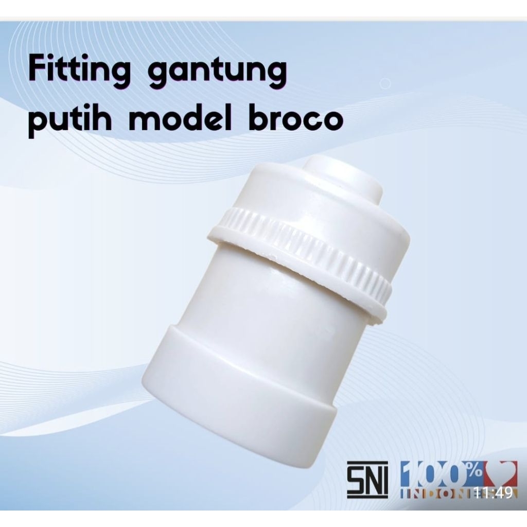 Fitting Lampu Gantung  Model Broco Putih/Hitam