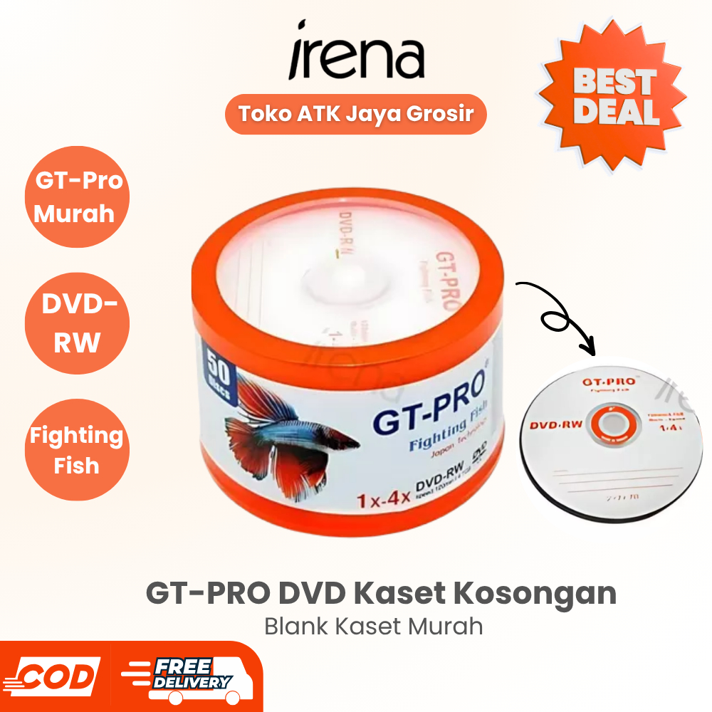 GT-PRO DVD Kaset Kosongan GT-Pro Murah /DVD Blank Kaset Murah - DVD-RW (Fighting Fish)