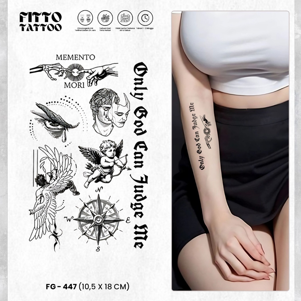 Tattoo Temporary Cute Character Bunny Angel Cartoon Lucu Tato Semi Permanen Premium Fruit Ink