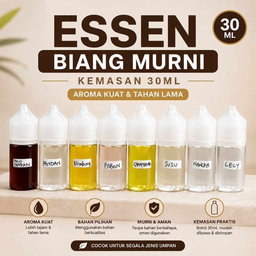 Essen biang murni 30ML - Aroma tajam, kuat, dan tahan lama - Meningkatkan Strike