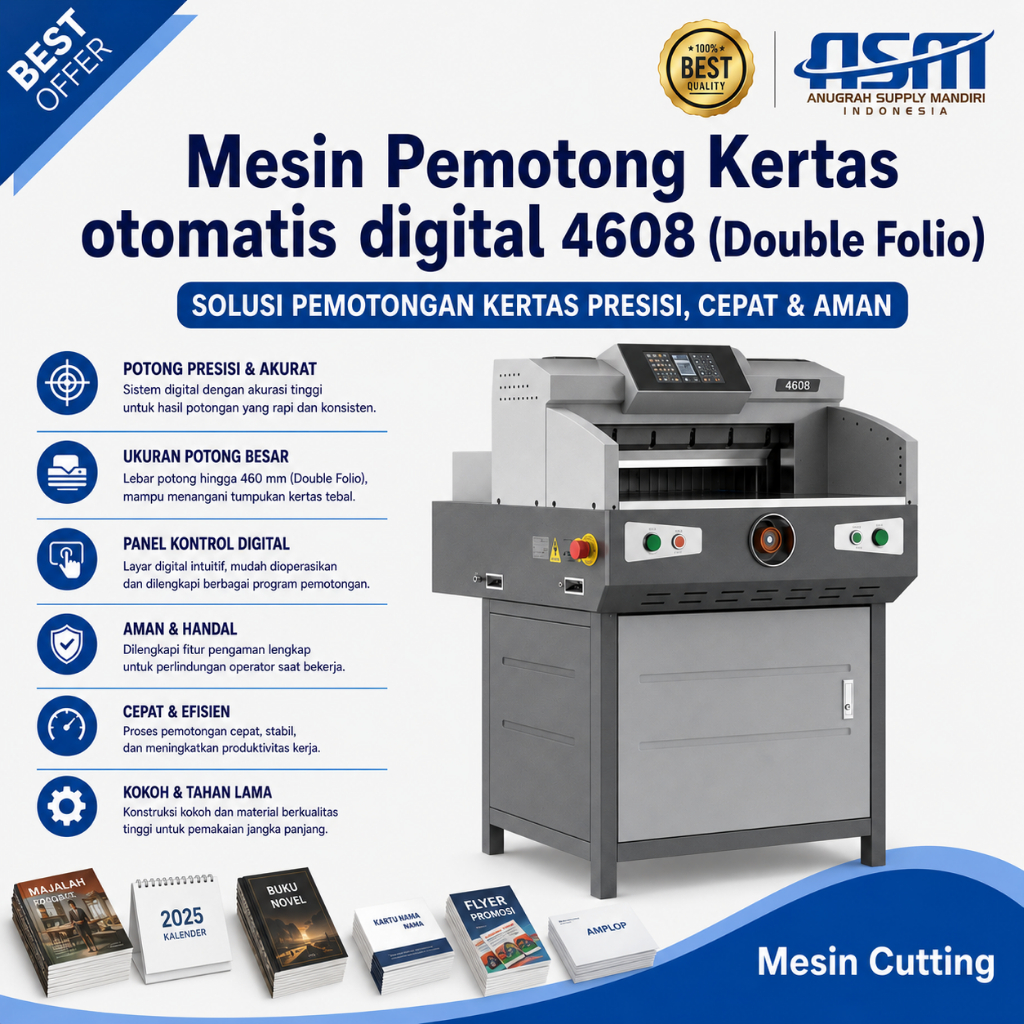 Mesin Pemotong Kertas otomatis digital 4608 (Double Folio)