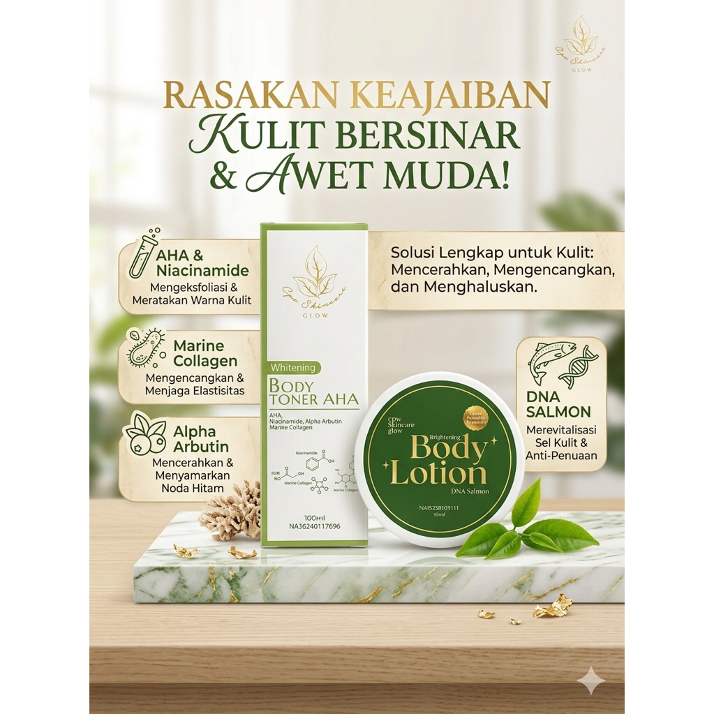cpw skincare bodytoner + bibit pemutih night