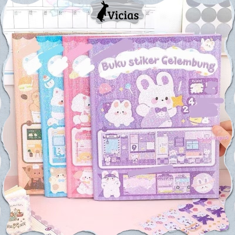 Buku Stiker DIY BEAR Quite Book Beruang Landscape Sticker Ruangan