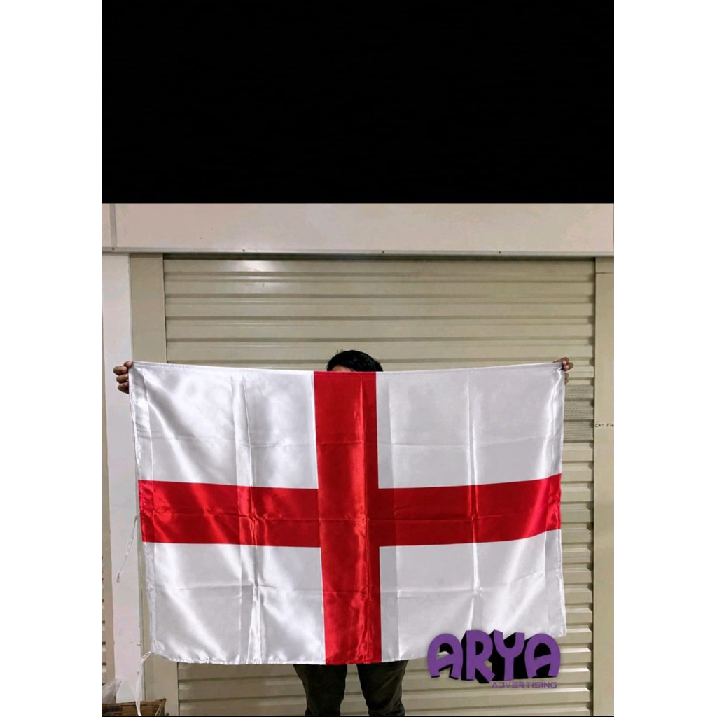 Bendera Negara ENGLAND Bahan Satin Ukuran 90x135 cm
