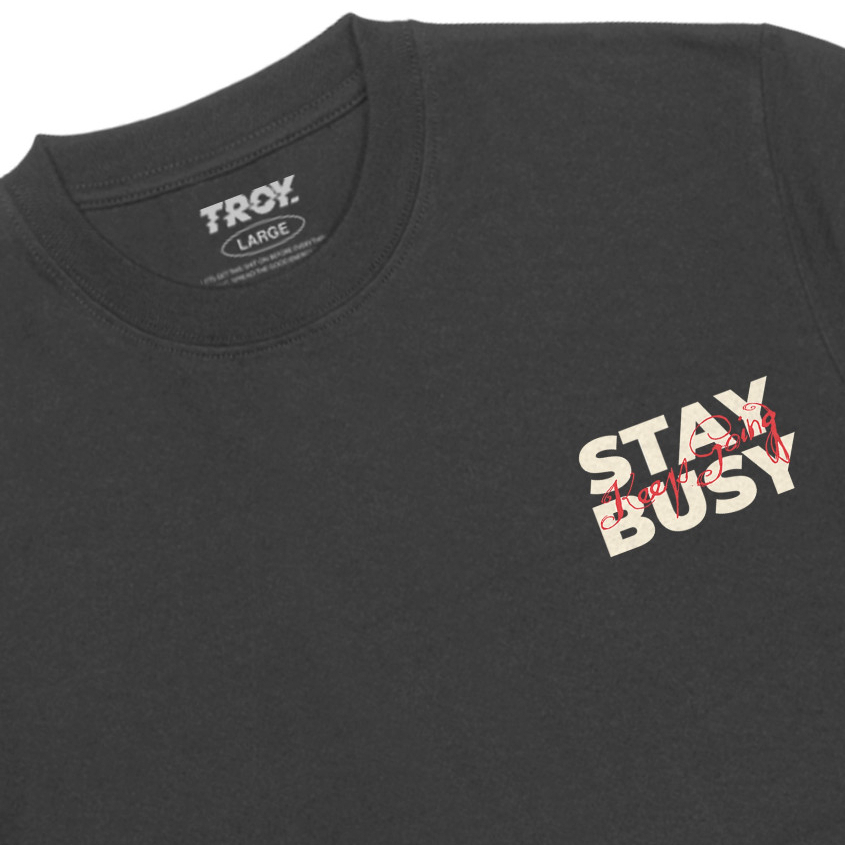 Troy Company Tshirt Dark Grey Keep Going - Kaos Pria Lengan Pendek Abu Gelap MTD 3152