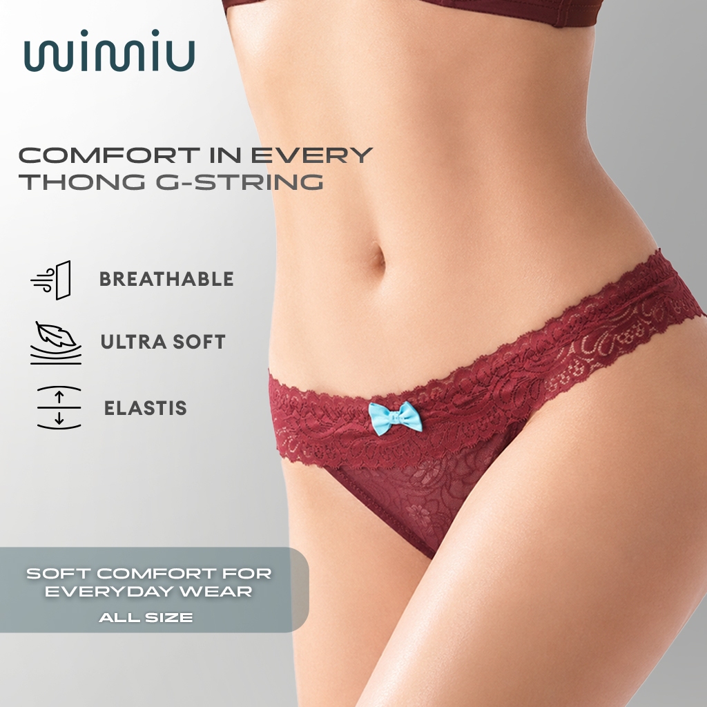WIMIU Celana Dalam Gstring Thong T Panty Celana Dalam Wanita Panty 300036