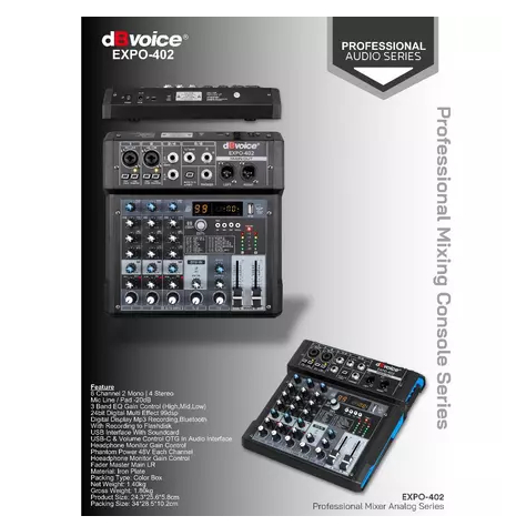 dBvoice EXPO-402 Audio Mixer 6 Channel