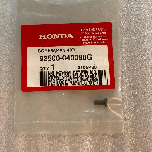 Baut Screw Pan 4x8 Ori Honda AHM 93500040080G
