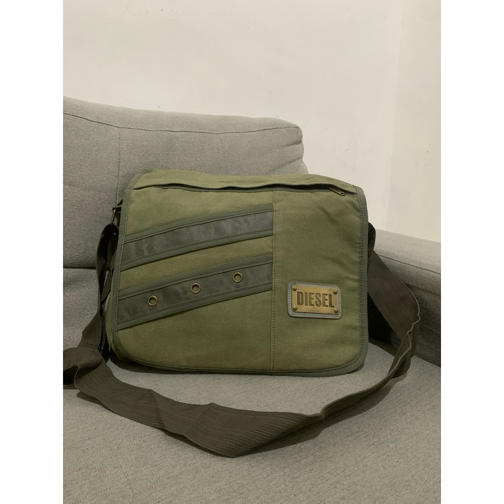 tas sling army diesel kanvas tebal tas sekolah tas casual preloved