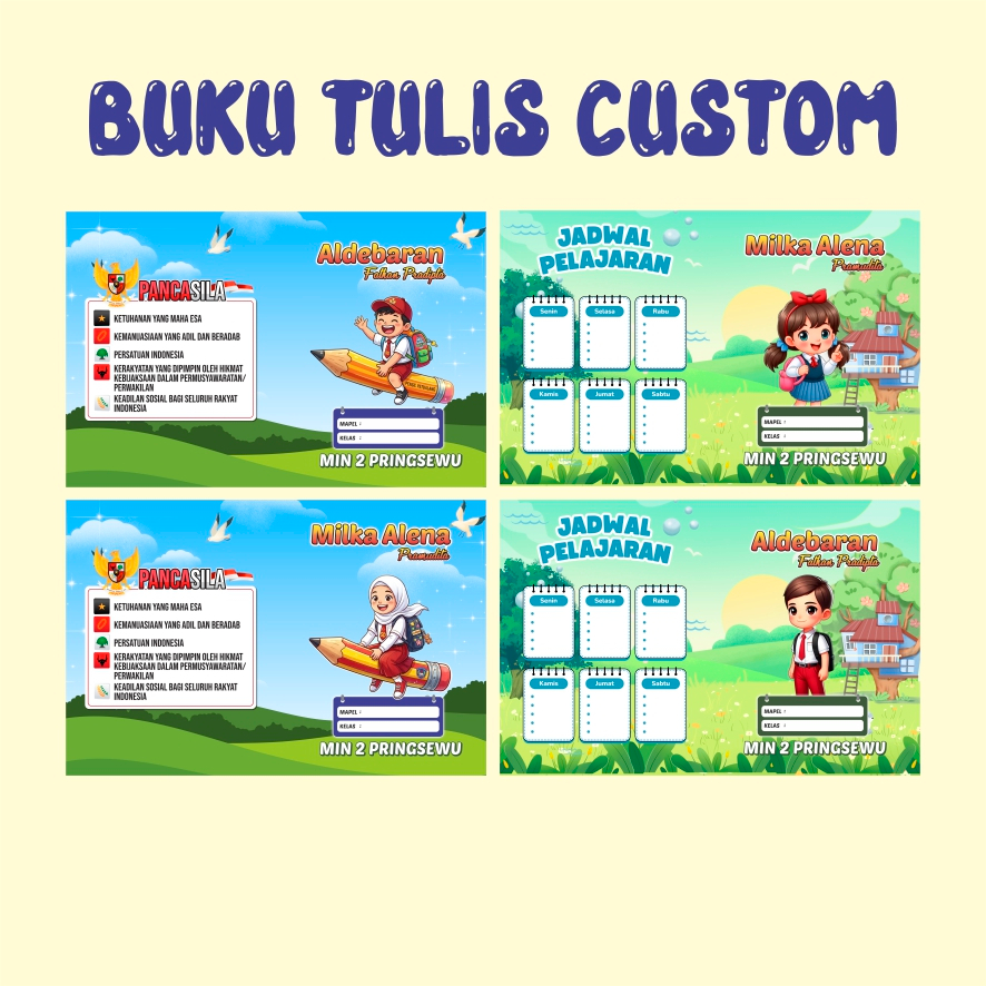 BUKU TULIS SEKOLAH CUSTOM COVER / COVER BUKU TULIS CUSTOM
