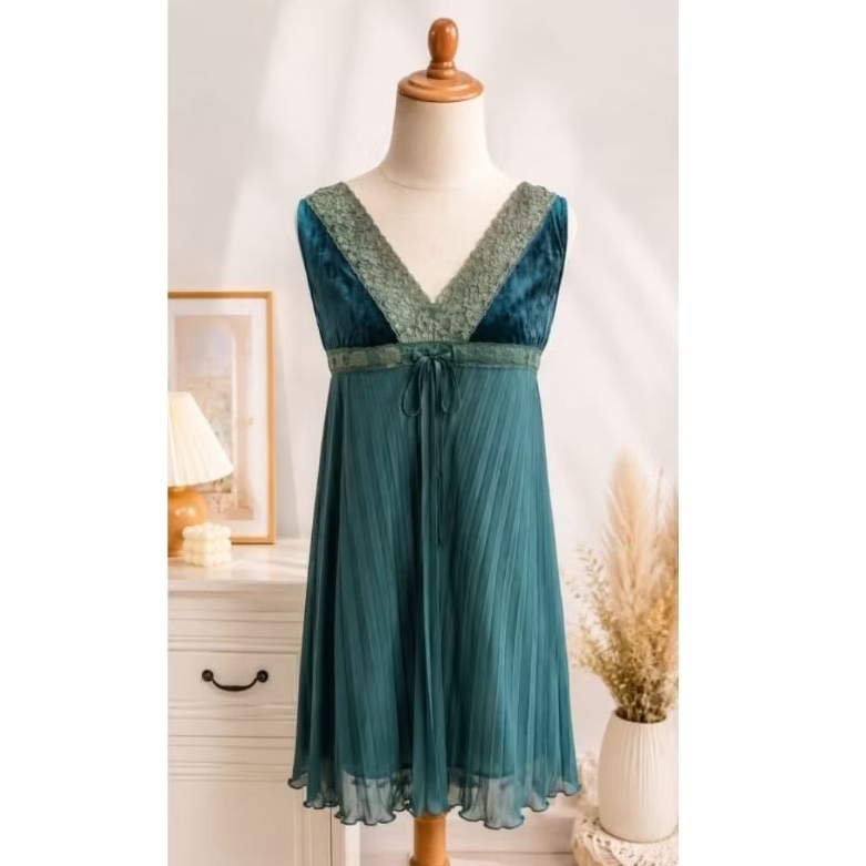 Velvet Lace Babydoll Dress
