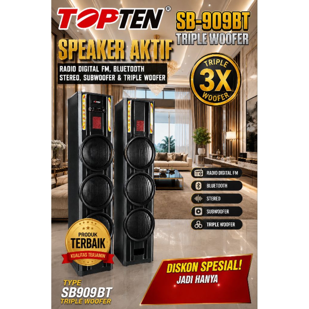 speaker aktif Topten SB-909BT Triple