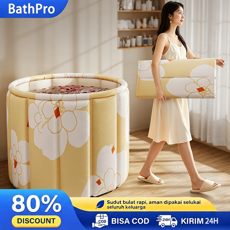 Bathtub Portable Foldable Tebal Ember Mandi Mandi Anak dan Dewasa Kolam lipat SPA Besar