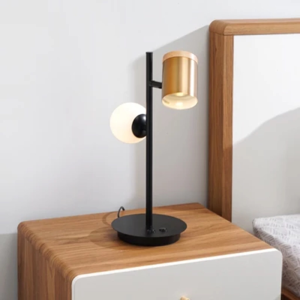 EGLARE ANNELI LAMPU MEJA GU-10 & G9 2BOHLAM HITAM-BRASS/AZKO EGLARE TABLE LAMP ANNELI SATIN BLACK-BR