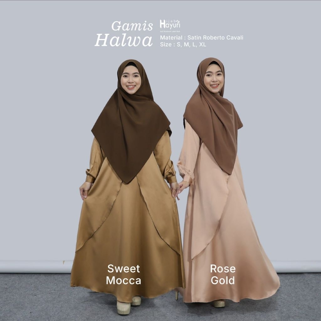 Gamis Halwa Bahan Satin Roberto Cavalli by Hijab Hayuri