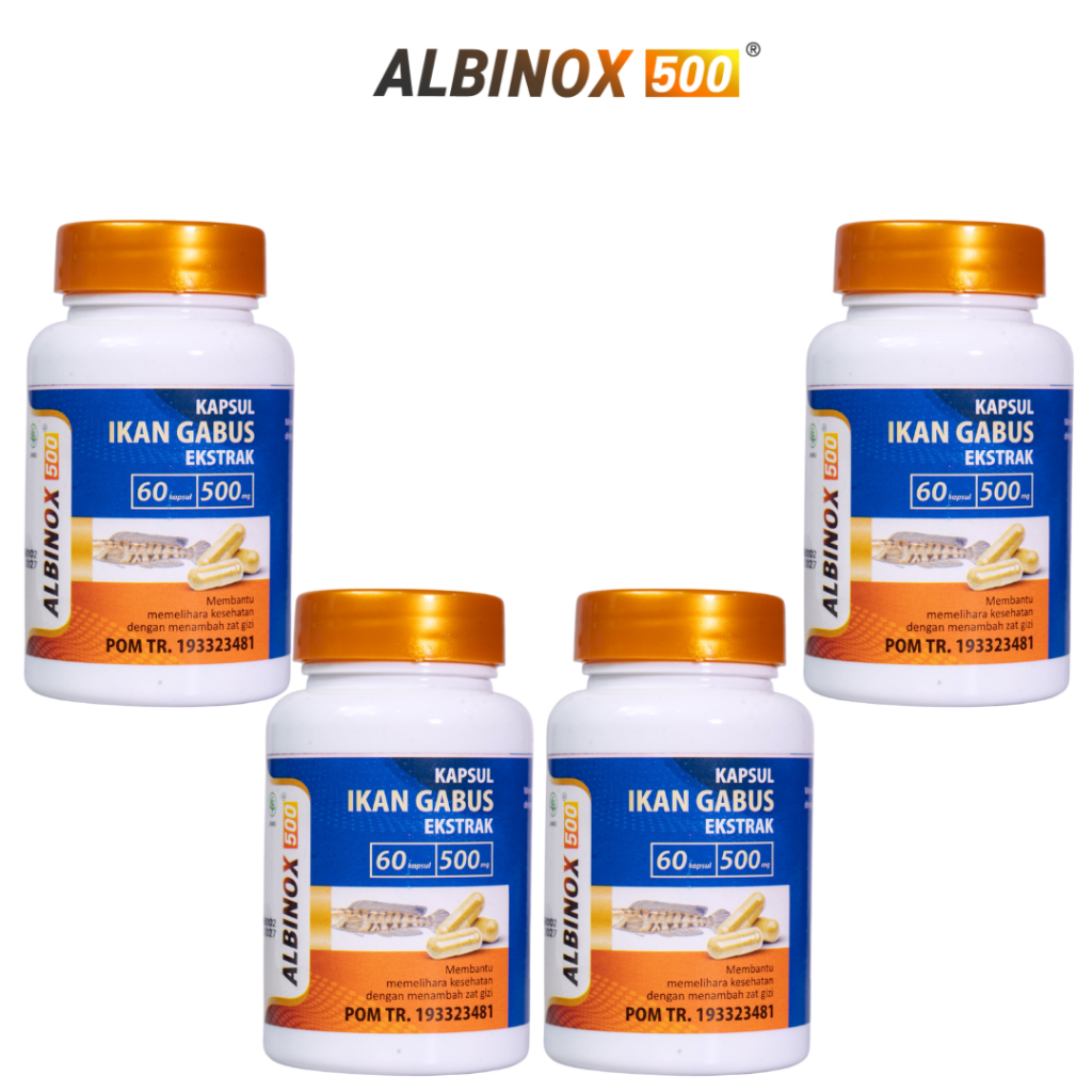 Albinox Ekstrak Ikan Gabus 60 Kapsul - 4 Botol