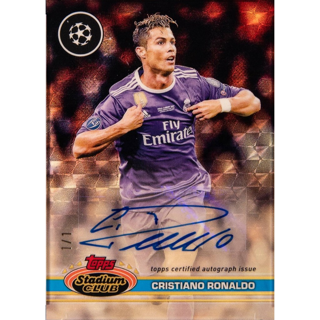 Fullprint Replica Kartu Mainan Anak Jadul Bola tanda tangan ronaldo 2017 iconic
