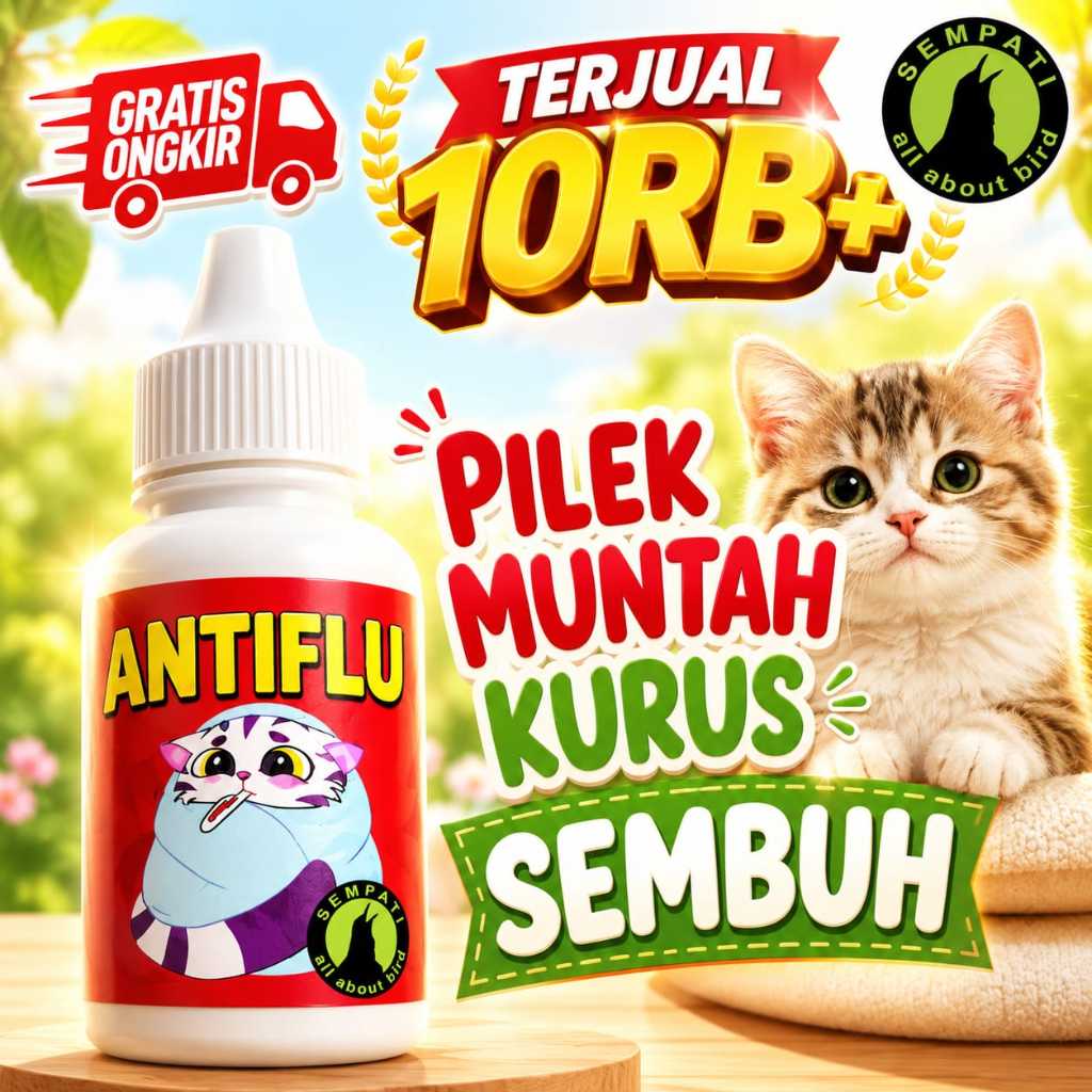 SEMPATI Obat Kucing Anti Flu Batuk Pilek Antibiotik Kucing Kitten Anabul Atasi Bersin Sariawan Infek