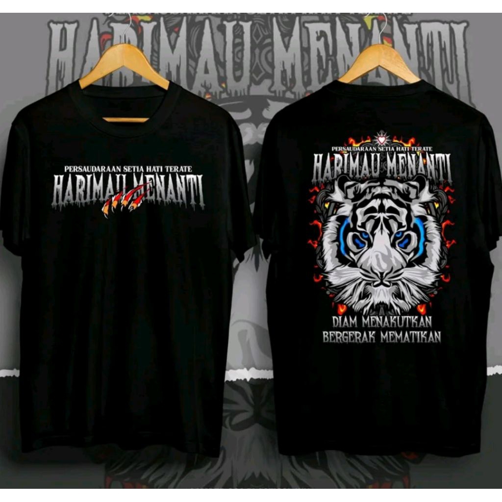 Kaos T-shirt Harimau Menanti PSHT Macan Putih Kaos Distro Unisex