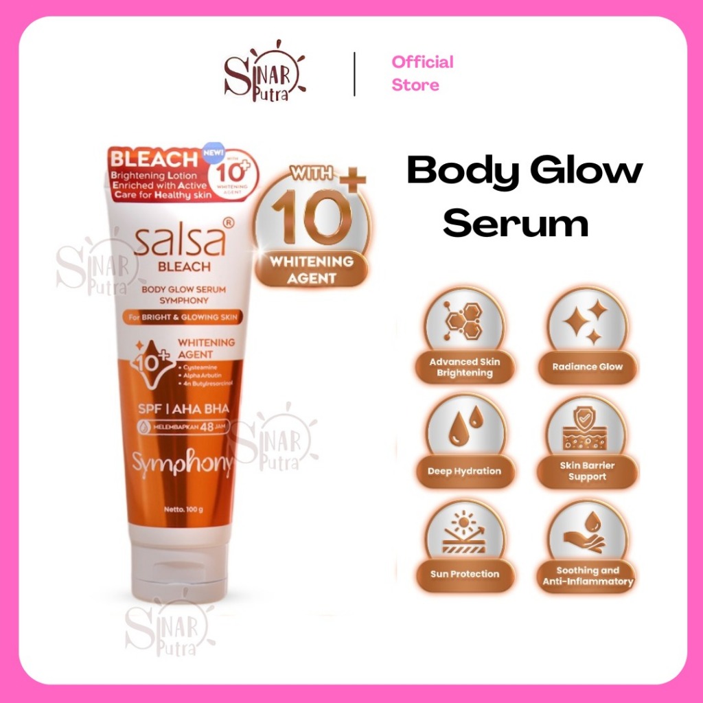 Salsa Bleach Body Glow Serum Symphony with 10+ Whitening Agent | SPF | AHA BHA 100gr