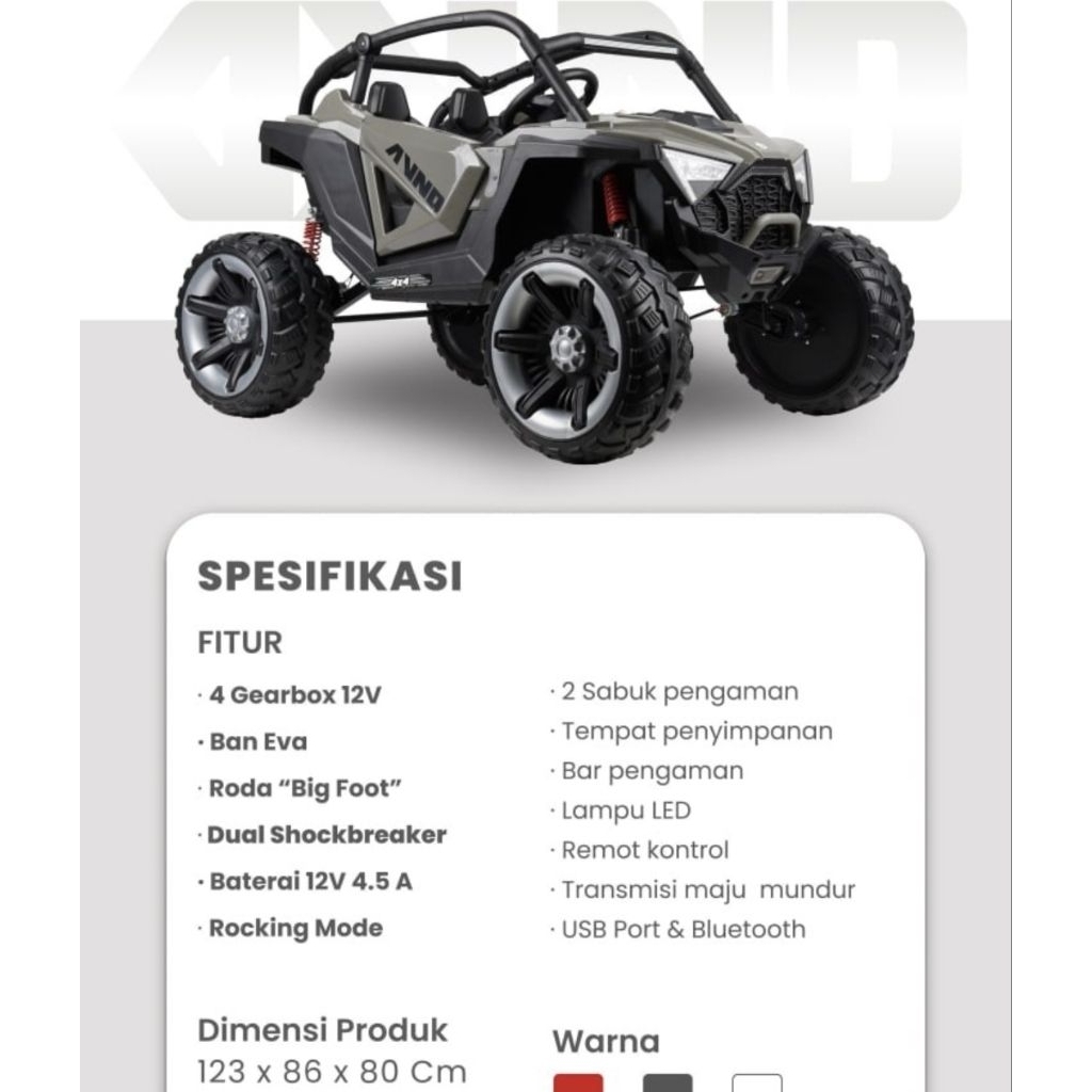 MOBILAN AKI JEEP JUMBO BAN KARET EVA 4 DINAMO BISA 2 Anak ORIGINAL PMB M9288B FB 6678 MOBIL AKI ANAK