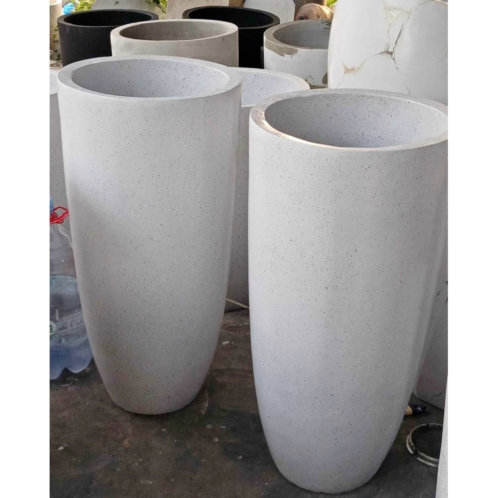 POT BUNGA SEMEN JUMBO TINGGI 60 MODEL TERAZZO MINIMALIS