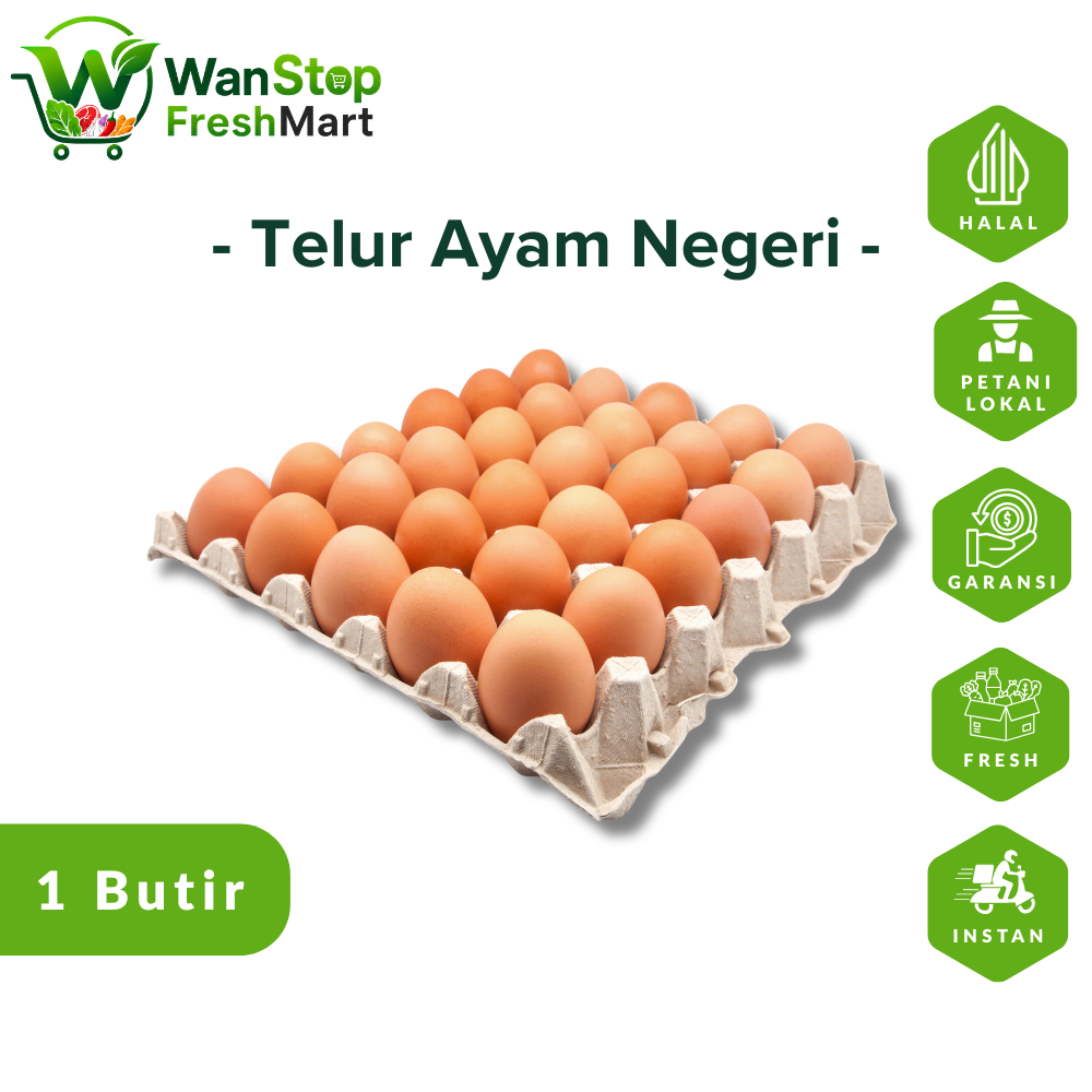 [ PERBUTIR ] TELUR AYAM NEGERI FRESH | WANSTOP FRESHMART