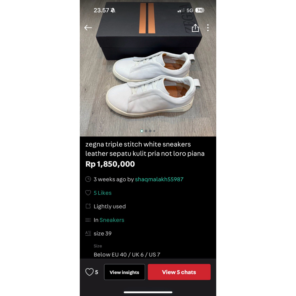 sepatu zegna white